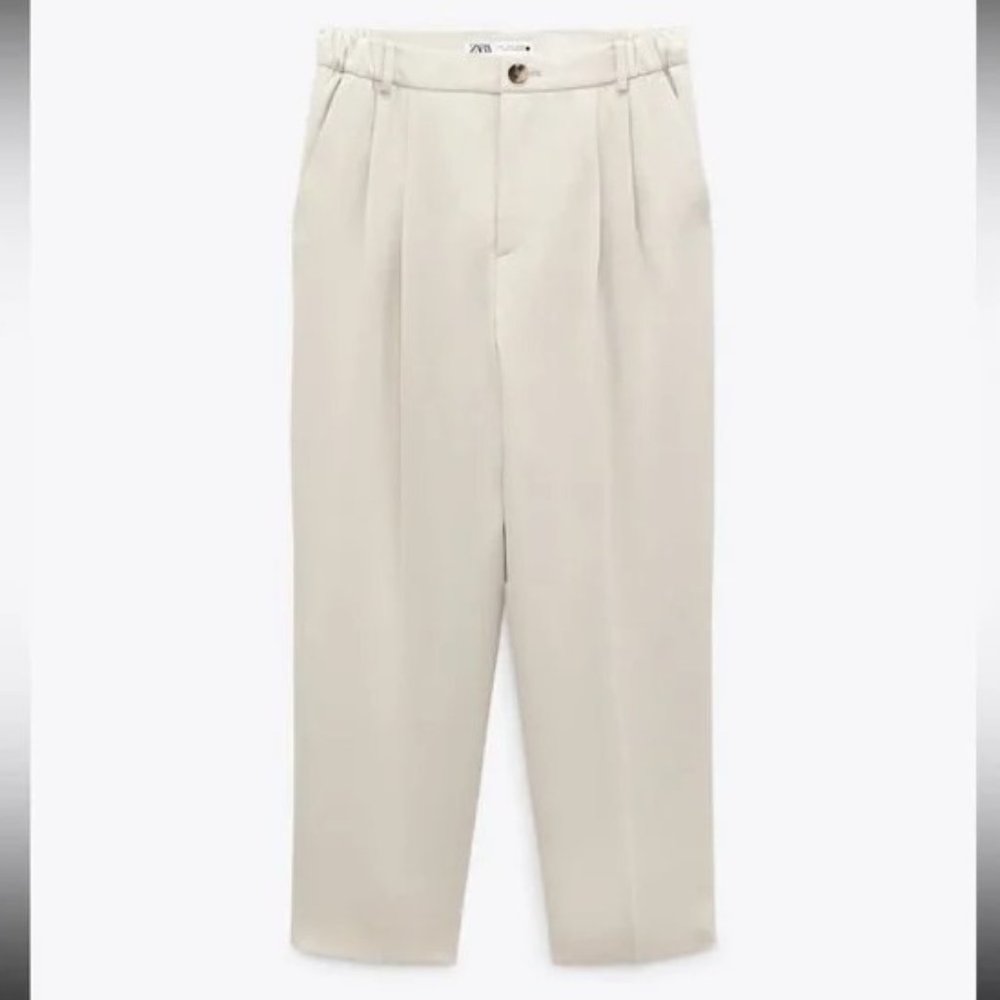 Zara Textured Ankle Pants M - Picture 4 of 13